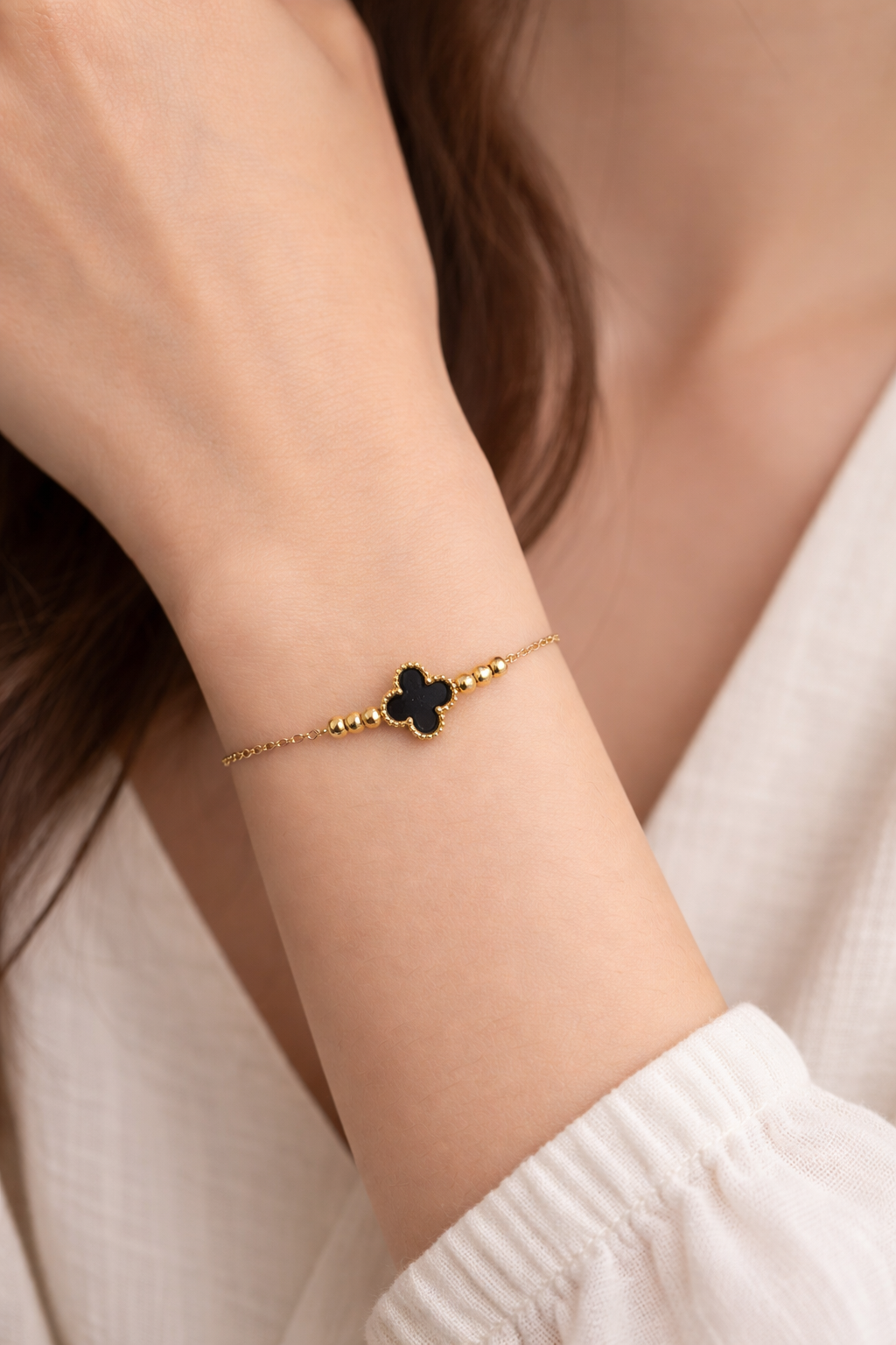 Anti Tarnish Clover Chain Bracelet