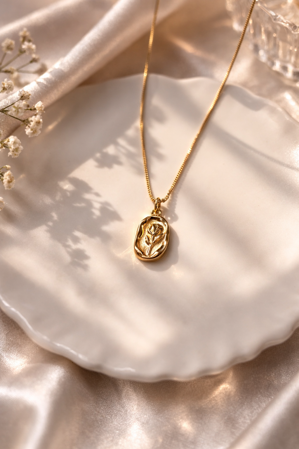 Anti Tarnish Rose Necklace