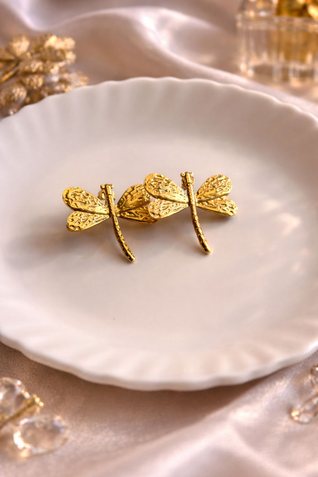 Anti Tarnish Dragonfly Earrings