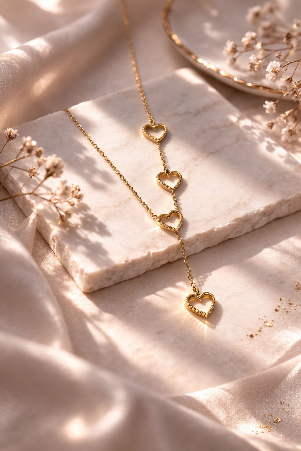 Anti Tarnish Multiple Heart Necklace