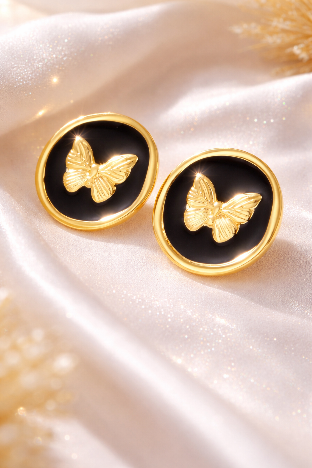 Butterfly Button Earrings