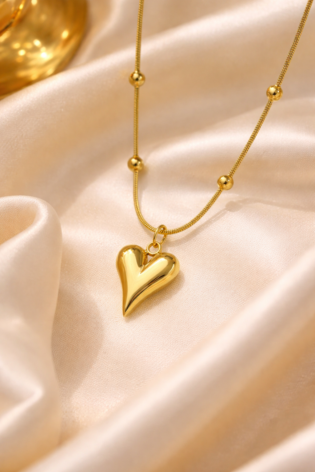 Anti Tarnish Gold Heart Necklace