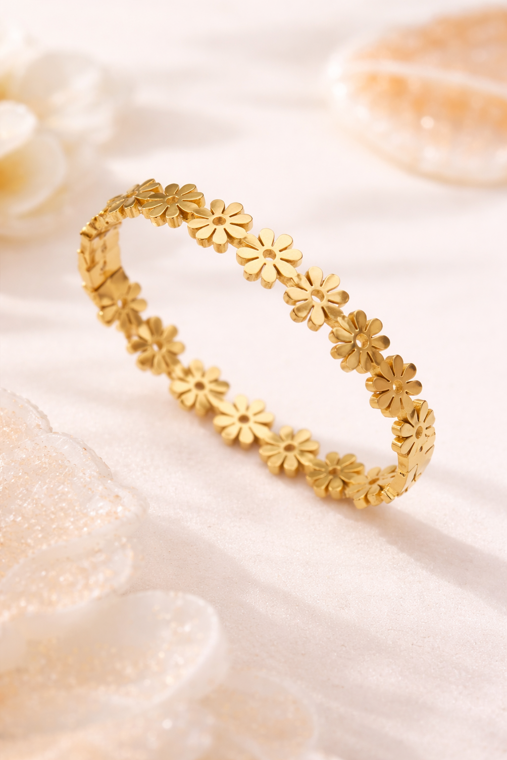 Anti Tarnish Gold Flower Bracelet