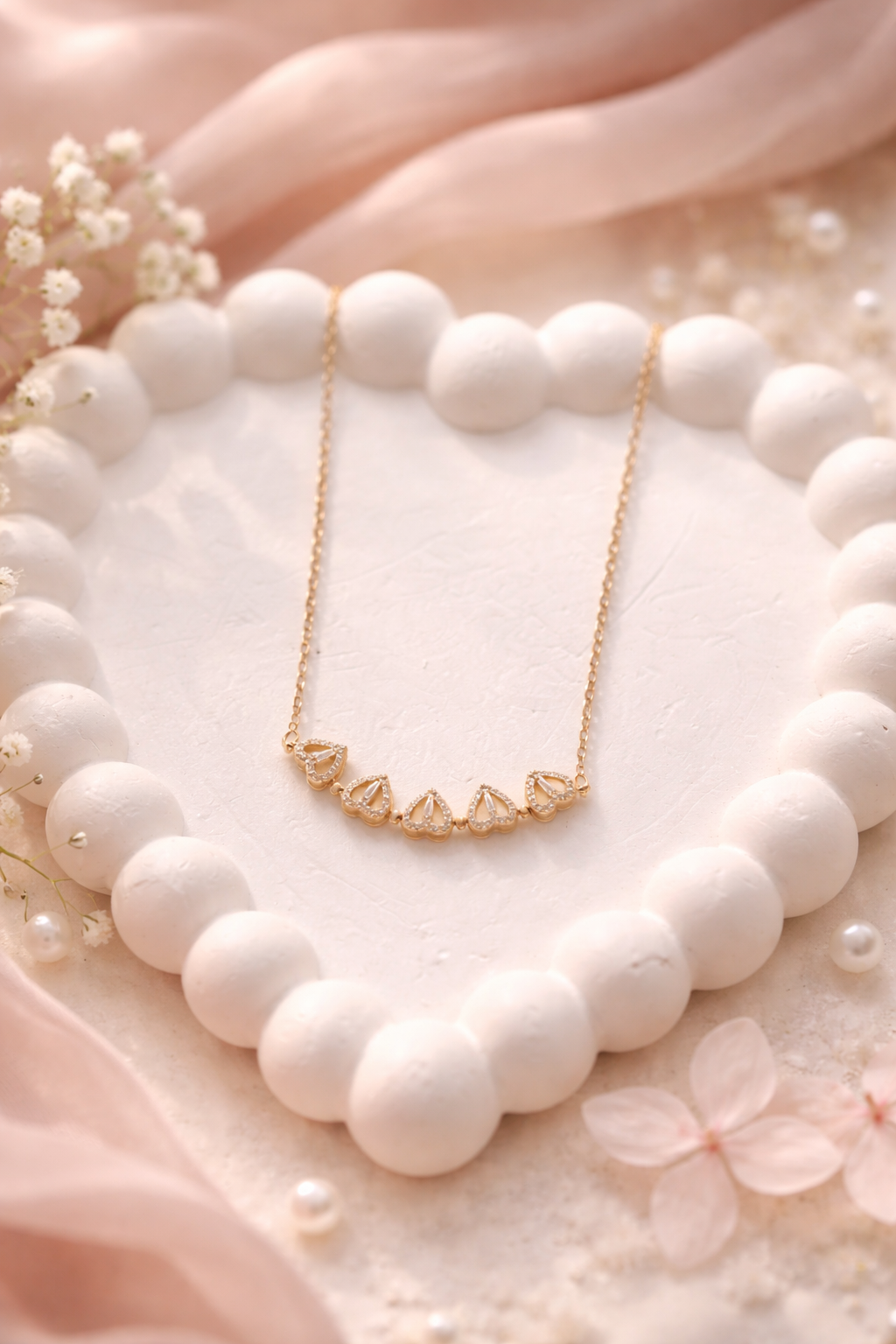 Anti Tarnish Clover Heart Necklace