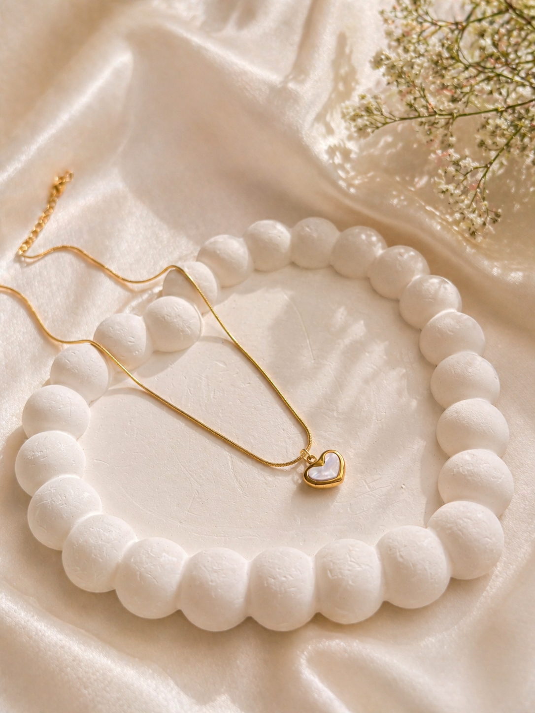 White Heart Necklace