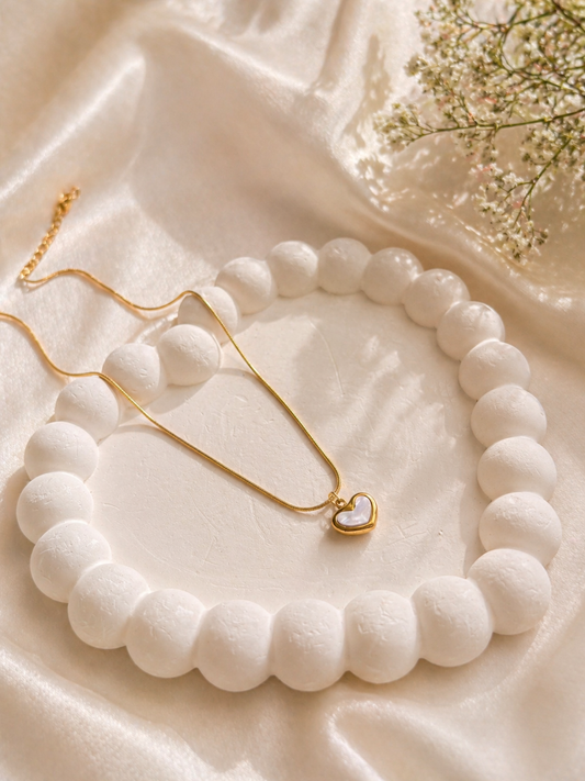 White Heart Necklace