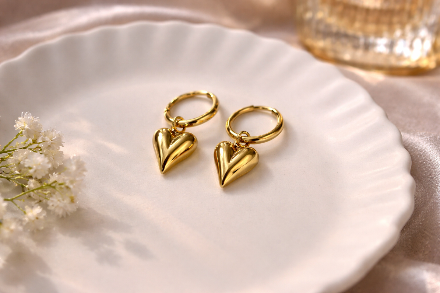 Anti Tarnish Heart Earrings