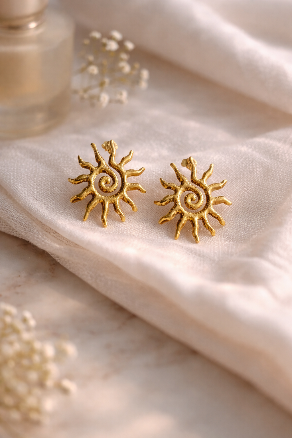 Anti Tarnish Sun Earrings