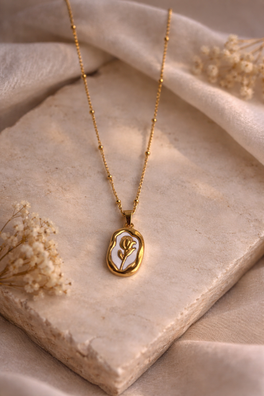 Anti Tarnish Rose Necklace