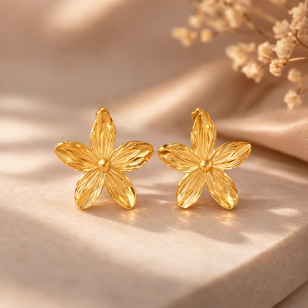 Anti Tarnish Flower Studs